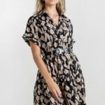 Umgee Animal Print Tiered Dress in Black ON ORDER